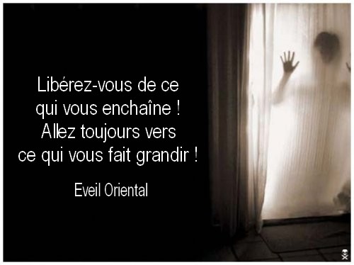 Libérez-vous de ce qui vous enchaîne, allez toujours vers ce qui vous fait grandir - Eveil Oriental -