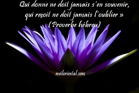 Qui donne ne doit jamais s’en souvenir...