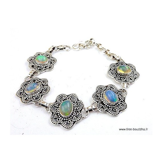 bracelet-argent-5-opales-ethiopiennes